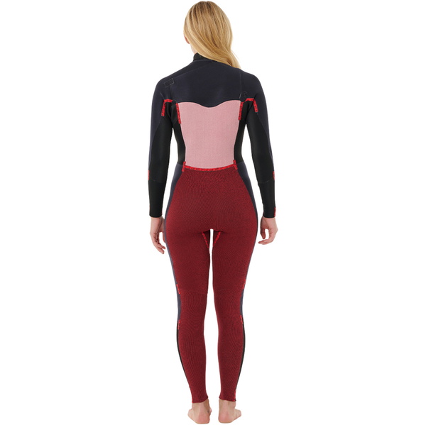 2026 Rip Curl Da Donna Dawn Patrol 3/2mm Chest Zip Muta 161WFS - Black / Pink
